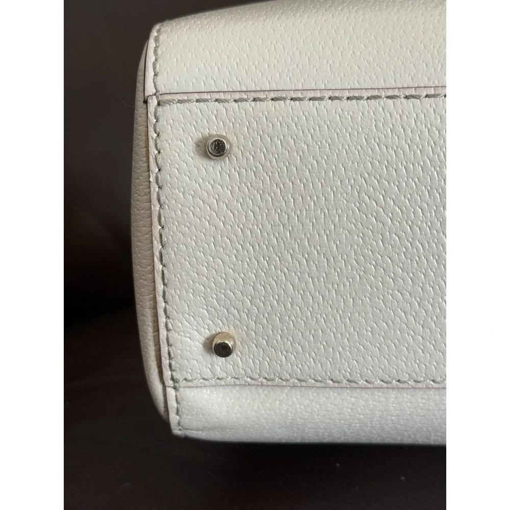 Kate Spade WELLESLEY QUINN Ivory SATCHEL‎ TOTE w/Pink Polka Dot Interior EUC